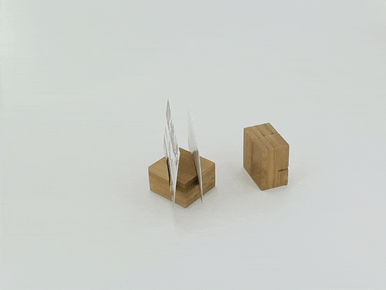 Bamboo Reusable Double Card Holder - L:1.5in W:1.5in H:1in - 100 pcs