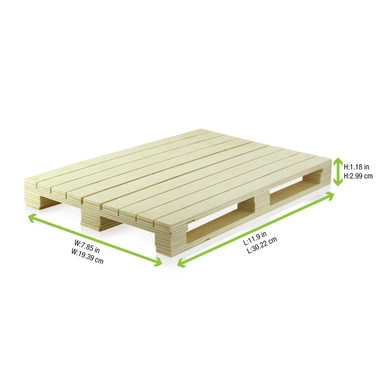 Wood Pallet - L:11.8in W:7.9in H:1.2in - 16 pcs Wood Pallet - L:11.8in W:7.9in H:1.2in - 16 pcs