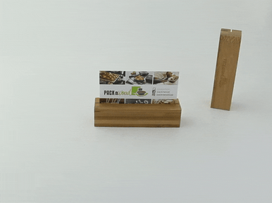 Bamboo Reusable Rectangular Card Holder - L:4in W:1in H:1in - 100 pcs