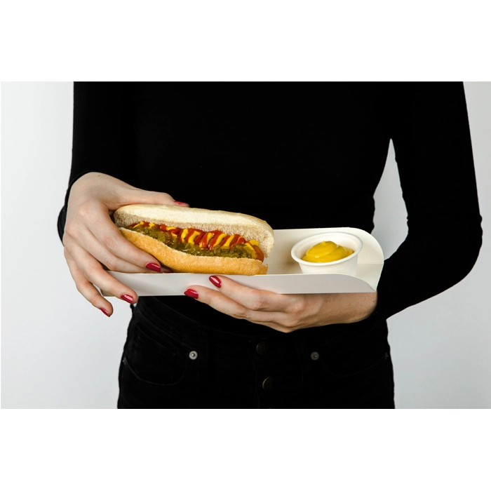 White Hot Dog Tray - L:9.75in W:2.1in L:2.1in - 1000 pcs