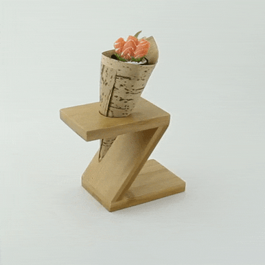 Single Bamboo Cone Holder Z Shaped - L:3.5in H:2.5in - 10 pcs