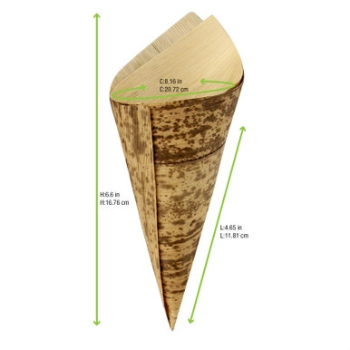 Bamboo Leaf Cone 2 Layers - 5oz D:2.7in H:6.7in 4.9in - 1000 pcs Bamboo Leaf Cone 2 Layers - 5oz D:2.7in H:6.7in 4.9in - 1000 pcs