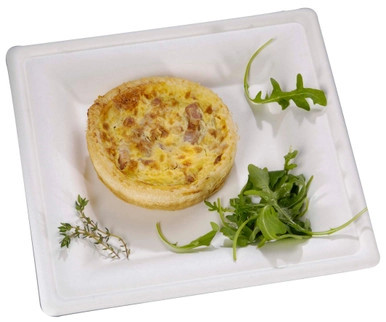 Square Sugarcane Plate - White - 10.2 x 10.2, 250 pieces