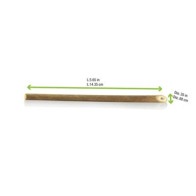 Unwrapped Durable & Reusable Cocktail Bamboo Straw - D:0.45in 5.7in - 400 pcs