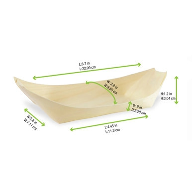 Large Wooden Boat - 12oz L:8.7in W:4.4in H:1.25in - 500 pcs Large Wooden Boat - 12oz L:8.7in W:4.4in H:1.25in - 500 pcs