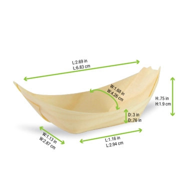 Mini Wooden Boats - 0.5oz L:2.69in W:1.68 H:0.75in - 500 pcs