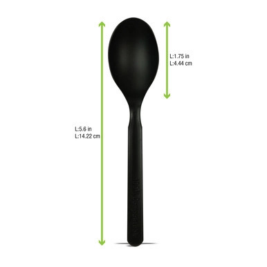Unwrapped Compostable & Heat Proof Corn - Black Spoon - L:6in - 1000 pcs