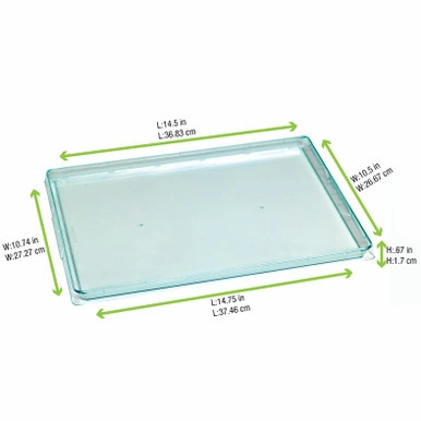 Klarity Rectangular Transparent Green Tray - L:15in W:10.7in H:0.67in - 50 pcs Klarity Rectangular Transparent Green Tray - L:15in W:10.7in H:0.67in - 50 pcs