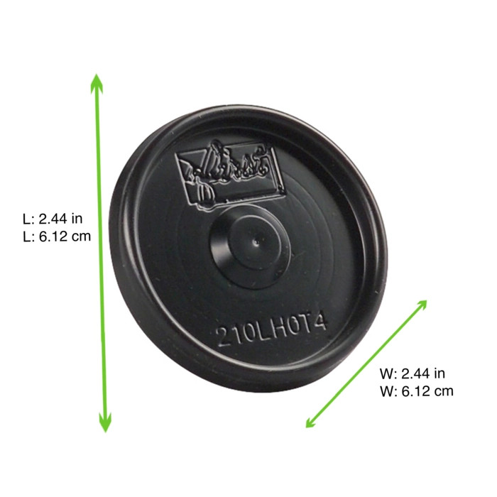 PS Flat Black lid without Hole - D:2.44in - 1000 pcs