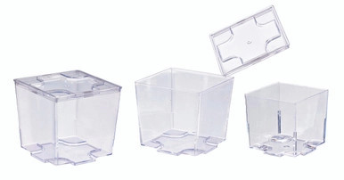 KARA Clear Cubic Mini Cup - 2oz L:1.7in W:1.7in H:1.6in - 600 pcs