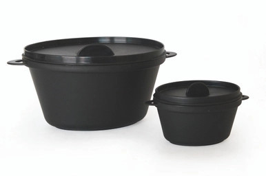 Mini Black Casserole Dish with Lid - 2.5oz L:2.75in W:2.1in H:1.5in - 200 pcs