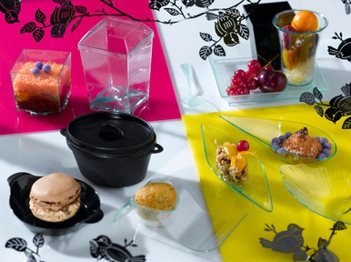 Mini Black Casserole Dish with Lid - 2.5oz L:2.75in W:2.1in H:1.5in - 200 pcs