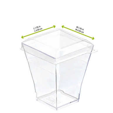 TAIT Clear PET Lid for 209MBTAITI & 209MBTAITIB & 209MBTAITIV & 209MBTAITIN - L:2.12in W:2.12in H:0.39in - 600 pcs