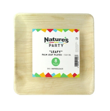 LEAFY Palm Leaf Plate - L:9.8in W:9.8in - 96 pcs LEAFY Palm Leaf Plate - L:9.8in W:9.8in - 96 pcs