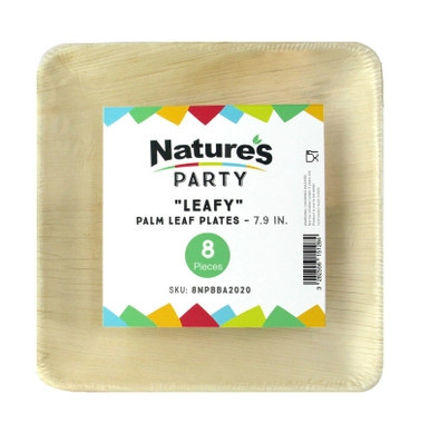 LEAFY Palm Leaf Plate - L:7.9in W:7.9in H:0.5in - 96 pcs LEAFY Palm Leaf Plate - L:7.9in W:7.9in H:0.5in - 96 pcs