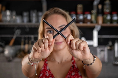 Unwrapped Durable & Reusable Black Bamboo Straw - D:0.16in 7.75in - 100 pcs Unwrapped Durable & Reusable Black Bamboo Straw - D:0.16in 7.75in - 100 pcs