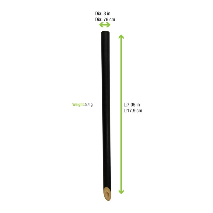 Unwrapped Durable & Reusable Black Bamboo Straw - D:0.16in 7.75in - 100 pcs Unwrapped Durable & Reusable Black Bamboo Straw - D:0.16in 7.75in - 100 pcs