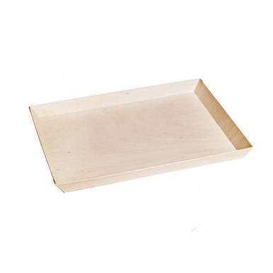 Rectangular Samurai Wooden Serving Tray - L:14.9in W:10.7in H:1.1in - 100 pcs