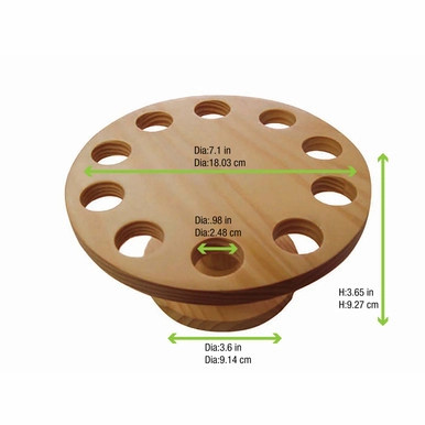10 Holes Bamboo Cone and Temaki Display - D:7.1in H:3.65in - 2 pcs
