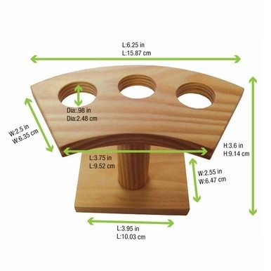 3 Holes Bamboo Cone and Temaki Display - D:0.8in 6.25 x 3 x 3.5in - 10 pcs 3 Holes Bamboo Cone and Temaki Display - D:0.8in 6.25 x 3 x 3.5in - 10 pcs