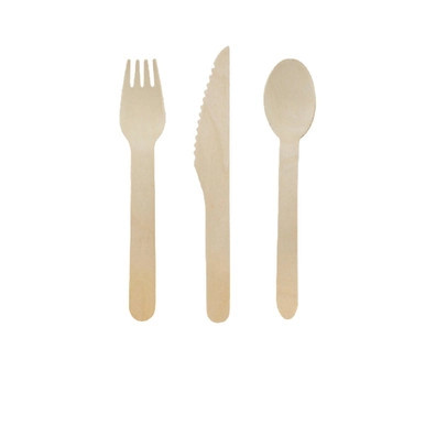 Wooden Cutlery 3/1 kit (Knife + Fork + Spoon) - L:6.2in - 250 pcs