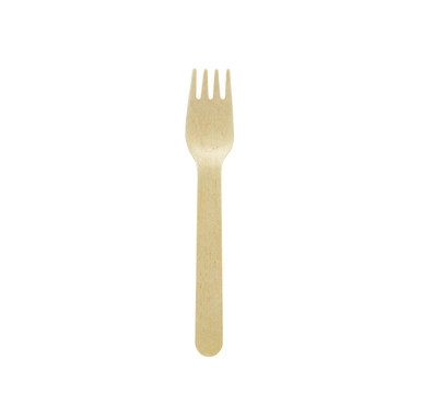 Unwrapped Wooden Fork - L:6.2in - 2000 pcs