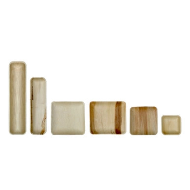 Rectangular Palm Leaf Plate - L:12.8in W:3.5in H:1in - 50 pcs Rectangular Palm Leaf Plate - L:12.8in W:3.5in H:1in - 50 pcs