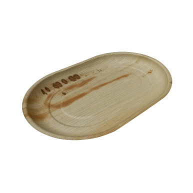 Oval Palm Leaf Plate - L:16.5in W:10.2in H:1in - 50 pcs Oval Palm Leaf Plate - L:16.5in W:10.2in H:1in - 50 pcs