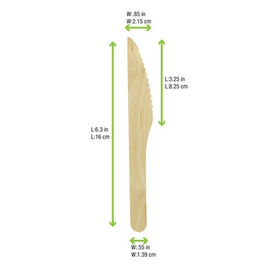 Unwrapped Wooden Knife - L:6.5in - 2000 pcs