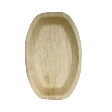 Oval Palm Leaf Plate - L:14in W:9.5in H:1.25in - 50 pcs Oval Palm Leaf Plate - L:14in W:9.5in H:1.25in - 50 pcs
