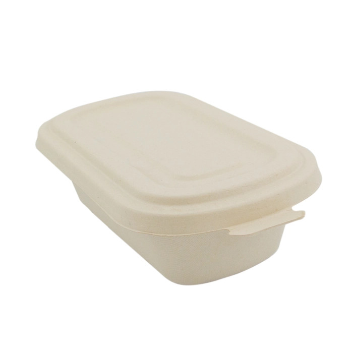 Rectangular Brown Sugarcane Container - 34oz L:9in W:5.3in H:2.6in - 250 pcs