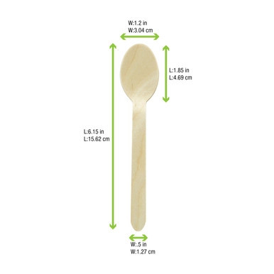 Unwrapped Wooden Spoon - L:6.2in - 2000 pcs