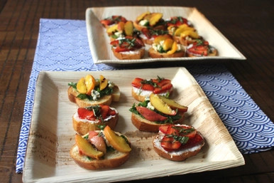 Square Palm Leaf Plate with Rounded Corners - L:6.7in W:6.7in - 100 pcs