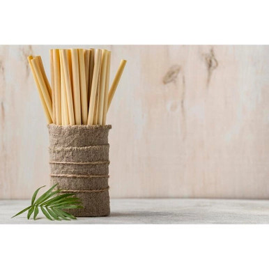 Unwrapped Durable & Reusable Giant Reed straws - D:0.4in L:8.7in - 500 pcs