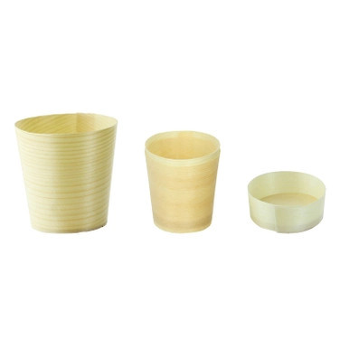 Mini Wooden Cup - 1.25oz D:2in H:0.75in - 250 pcs Mini Wooden Cup - 1.25oz D:2in H:0.75in - 250 pcs