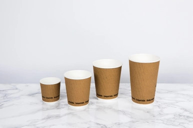 Compostable Rippled Beige Cups - 4 oz Dia: 2.4" H: 2.4"