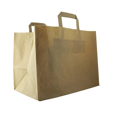 Kraft/brown paper carrier bag - W:12.5in Gusset:8in H:9.6in - 250 pcs Kraft/brown paper carrier bag - W:12.5in Gusset:8in H:9.6in - 250 pcs