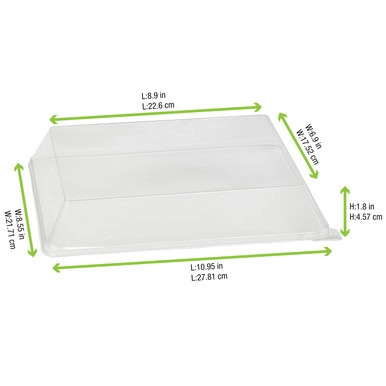 Clear PET Lid for 210BBA2621 - L:10.6in W:7.87inin H:0.39in - 200 pcs Clear PET Lid for 210BBA2621 - L:10.6in W:7.87inin H:0.39in - 200 pcs