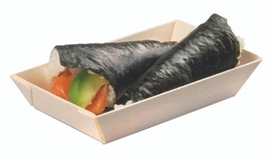 Rectangular Samurai Wooden Dish - 10oz L:6in W:3.3in H:1.1in - 100 pcs