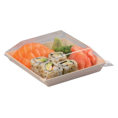 Clear PET Lid for 210SAMBQ1313 - L:5.11in W:5.11in H:0.78in - 100 pcs