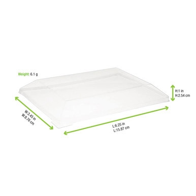 Clear PET Lid for 210SAMBQ85 - L:6.29in W:3.54in H:0.86in - 100 pcs