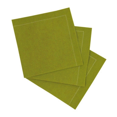 Luxury Olive Green Cotton Cocktail Napkin. - L:7.9in W:7.9in - 200 pcs Luxury Olive Green Cotton Cocktail Napkin. - L:7.9in W:7.9in - 200 pcs
