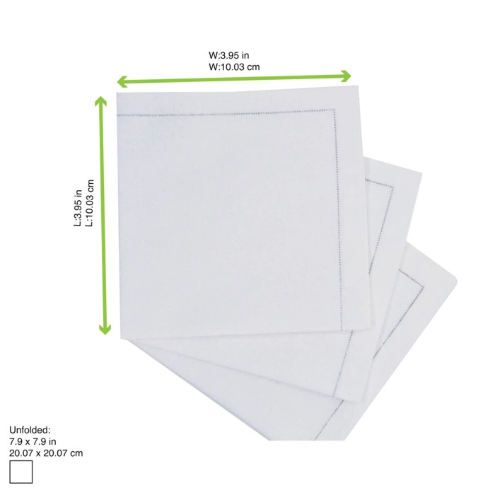 Luxury White Snow Cotton Cocktail Napkin. - L:7.9in W:7.9in - 200 pcs Luxury White Snow Cotton Cocktail Napkin. - L:7.9in W:7.9in - 200 pcs