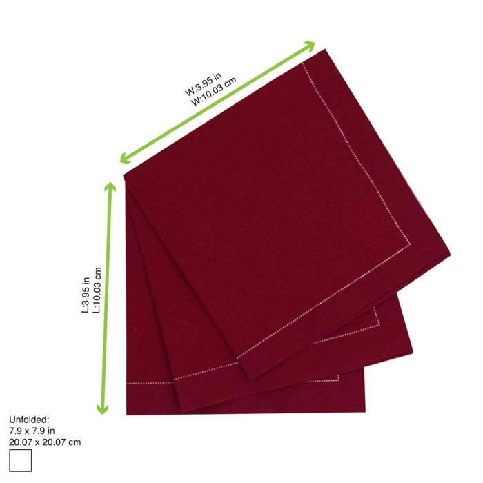 Luxury Red Vine Cotton Cocktail Napkin. - L:7.9in W:7.9in - 200 pcs Luxury Red Vine Cotton Cocktail Napkin. - L:7.9in W:7.9in - 200 pcs