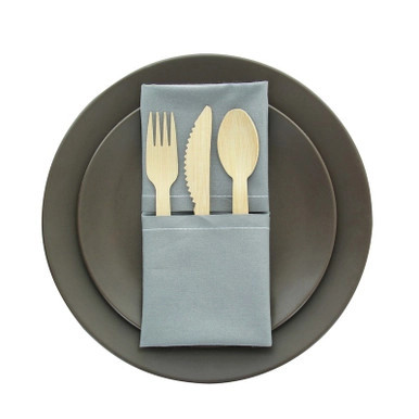 Luxury Silver Grey Cotton Table Napkin. - L:15.8in W:15.8in - 100 pcs Luxury Silver Grey Cotton Table Napkin. - L:15.8in W:15.8in - 100 pcs
