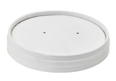 Vented White Paper Lid for 210SOUP16 & 210SOUP24 & 210SOUPK17K - D:3.82in - 500 pcs