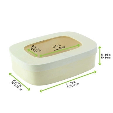 Rectangular Wood Box with Window Lid - 28oz L:7in W:5in H:2in - 25 pcs