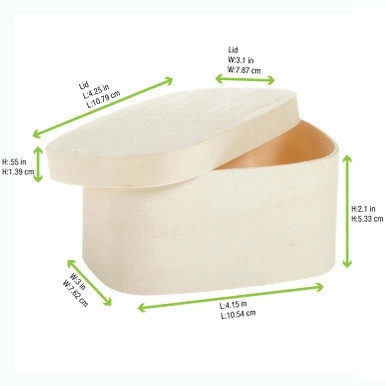 Rectangular Wood Box - 8oz L:4.3in W:3in H:2in - 100 pcs