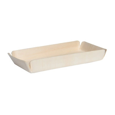 CANADA Paper Lined Wooden Tray - L:8.2in W:4.1in H:1.1in - 360 pcs