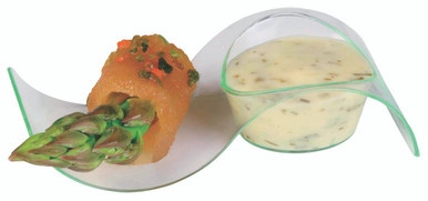 GIZMO Green Transparent Wave Dish - 0.25oz L:3.7in W:1.6in H:0.9in - 200 pcs